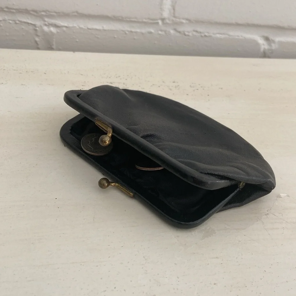 classic vintage petite small little black change purse